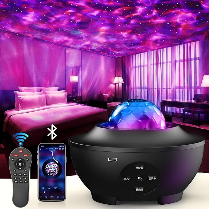 Star Galaxy Projector Lamp with Bluetooth Speaker