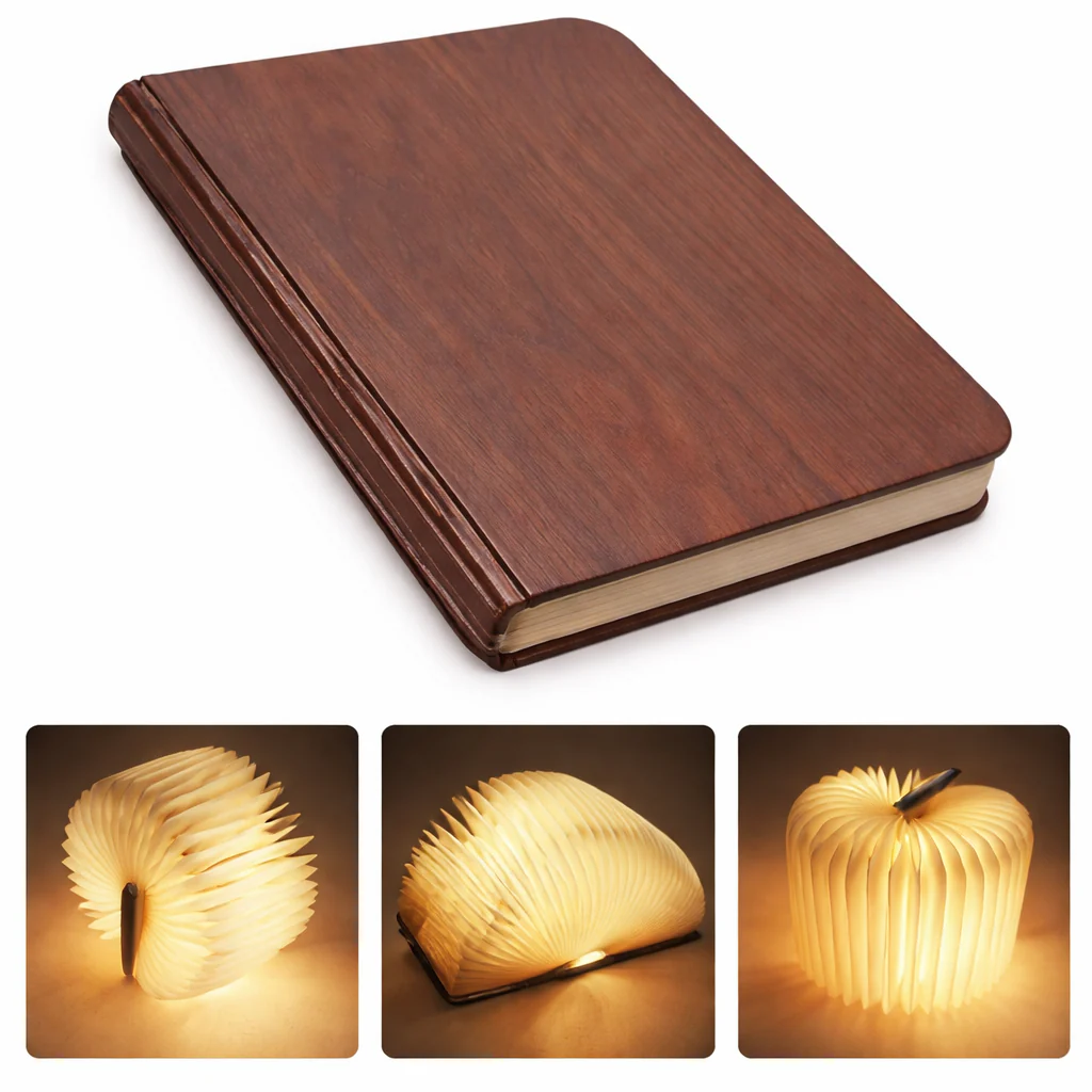 3D LED Foldable Book Lamp – 3 Color Modes